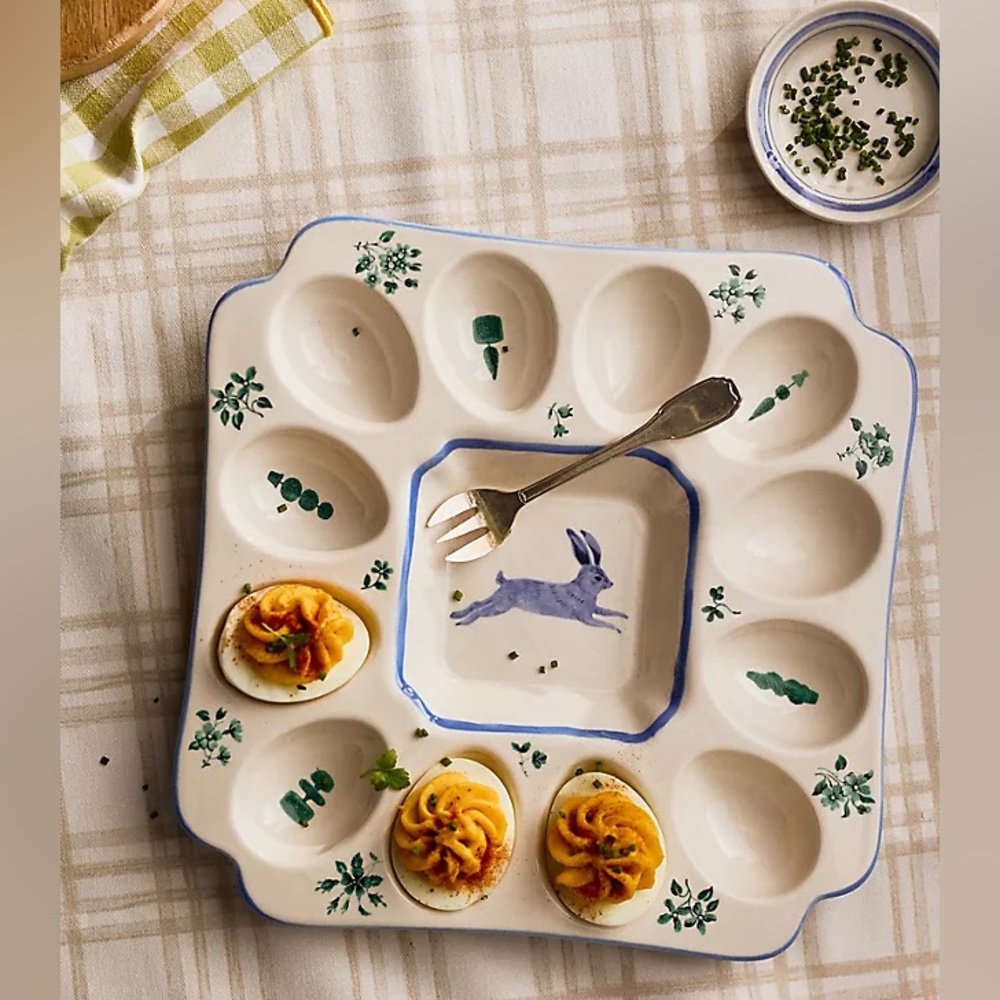 Anthropologie Lexington Stoneware Deviled Egg Platter